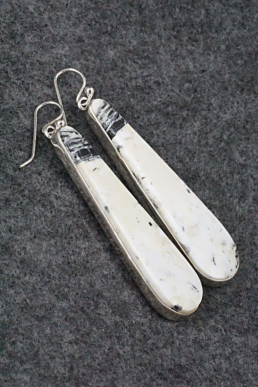 White Buffalo and Sterling Silver Earrings - Diane Wylie