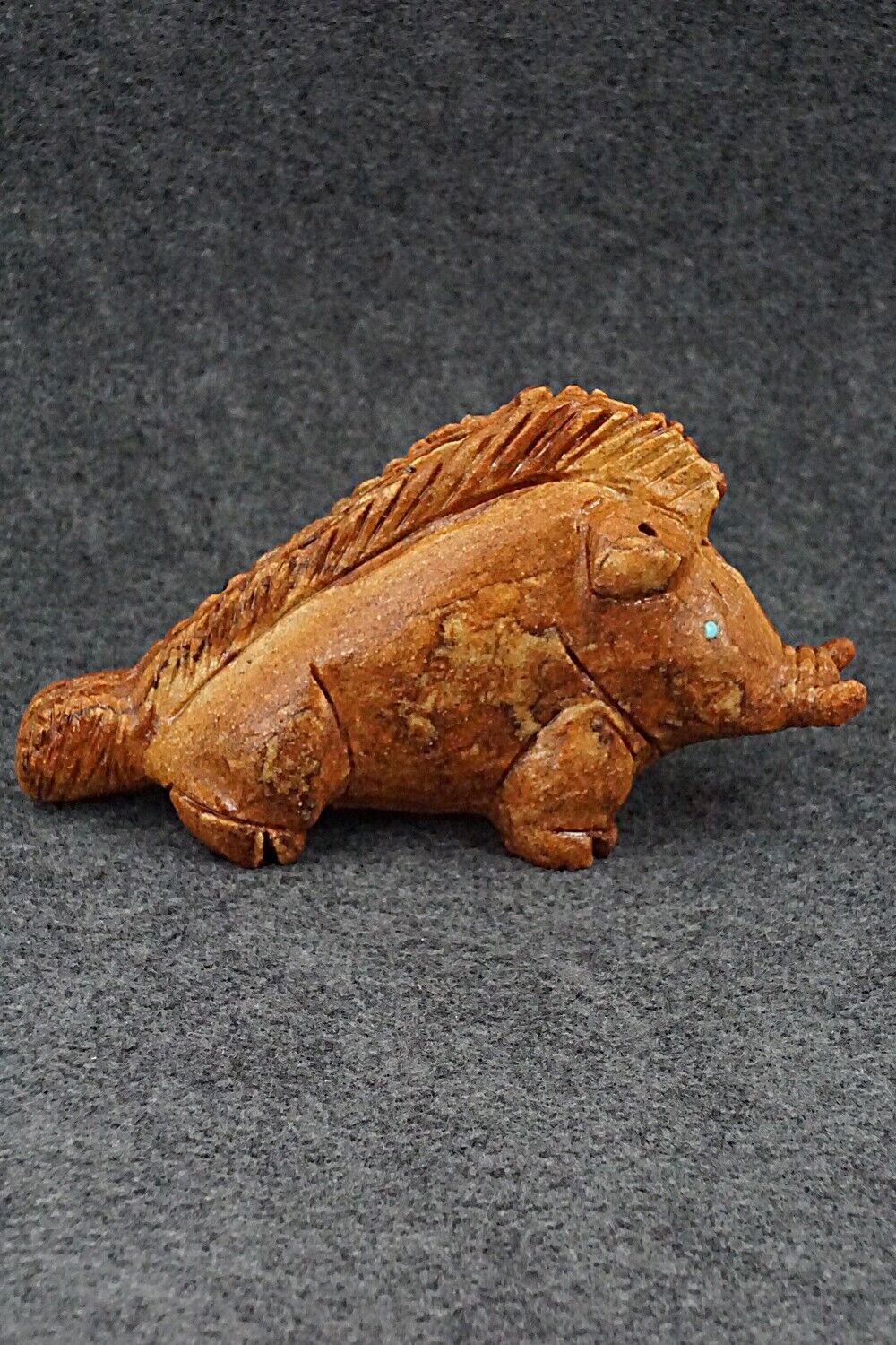 Razorback Hog Zuni Fetish Carving - Louise Ponchuella