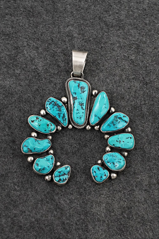 Turquoise & Sterling Silver Pendant - Bobby Johnson
