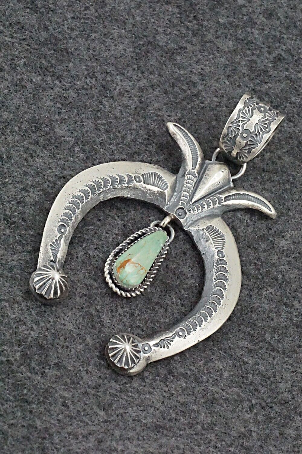 Turquoise & Sterling Silver Naja Pendant - Eva & Linberg Billah