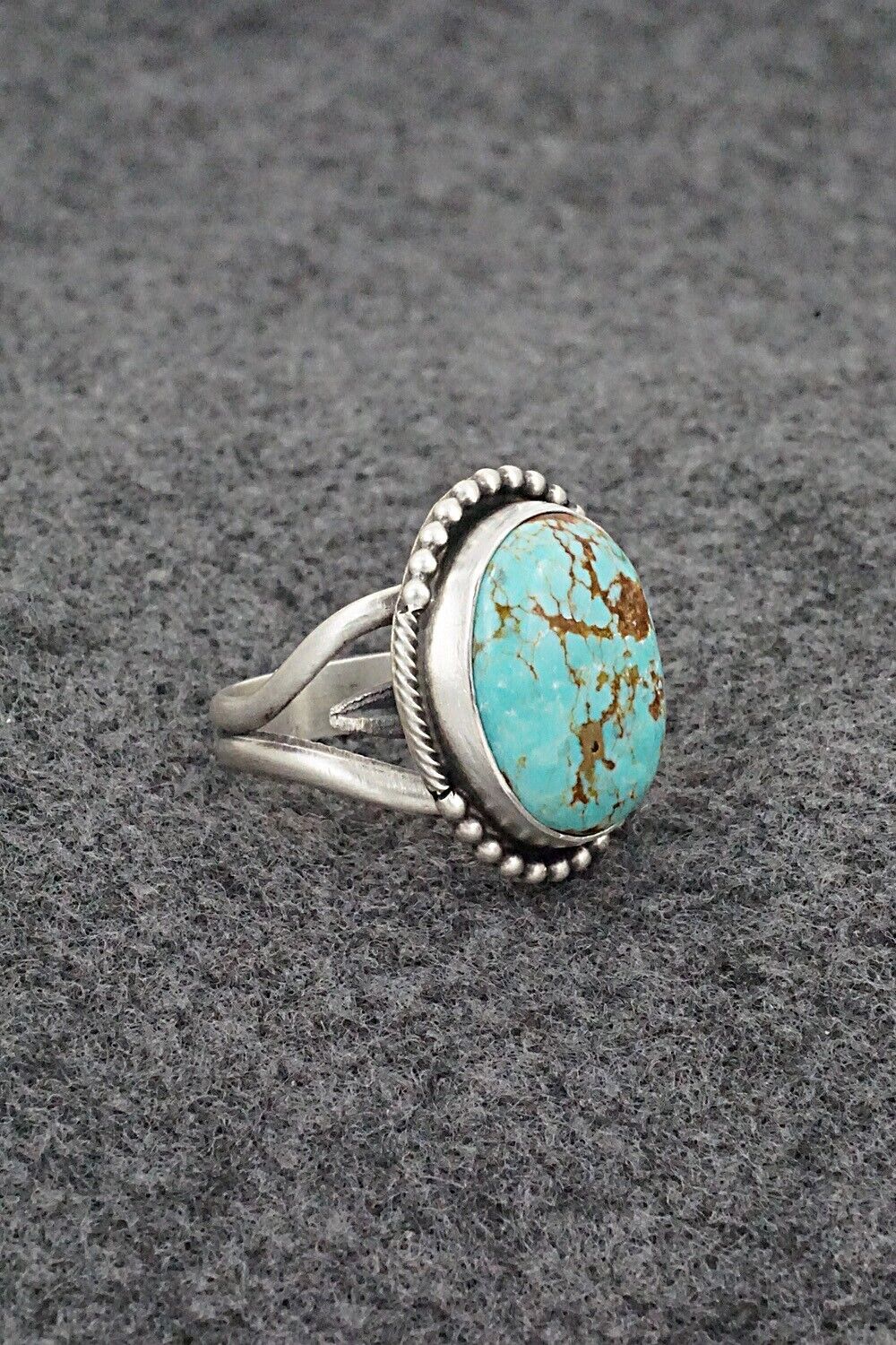 Turquoise & Sterling Silver Ring - Jameson Garcia - Size 8 Adj.