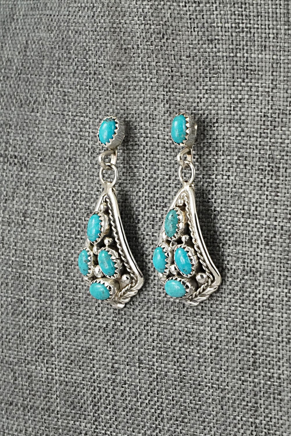 Turquoise & Sterling Silver Earrings - Melvin Chee