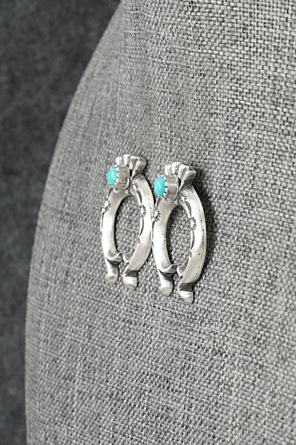 Turquoise & Sterling Silver Earrings - Adrienne Gordon