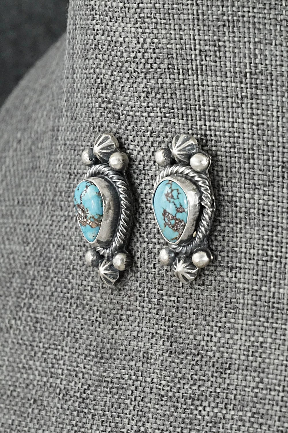 Turquoise & Sterling Silver Necklace and Earrings Set - Darrin Livingston