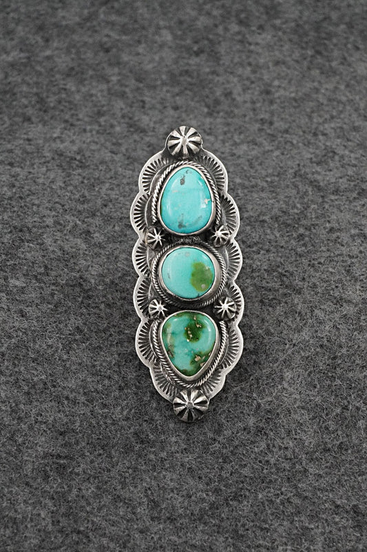 Turquoise & Sterling Silver Ring - Bobby Johnson - Size 8.5