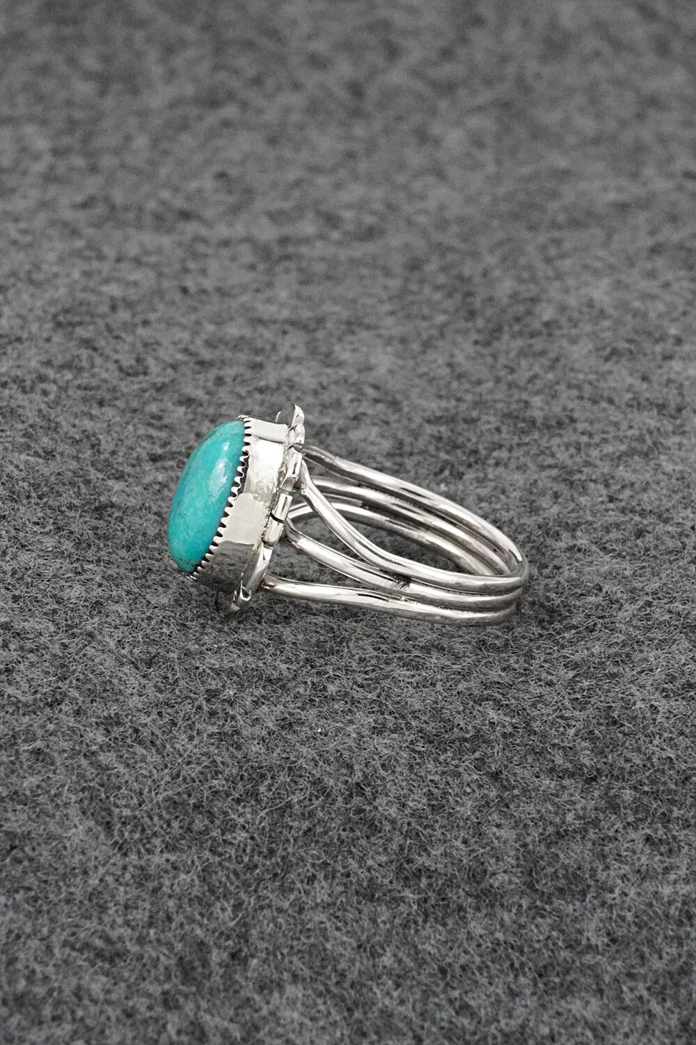 Turquoise & Sterling Silver Ring - Leona Delgarito - Size 7
