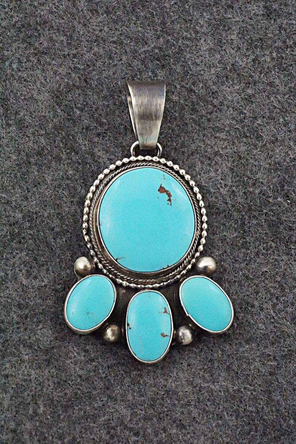 Turquoise & Sterling Silver Pendant & Earrings Set - Kathleen Chavez