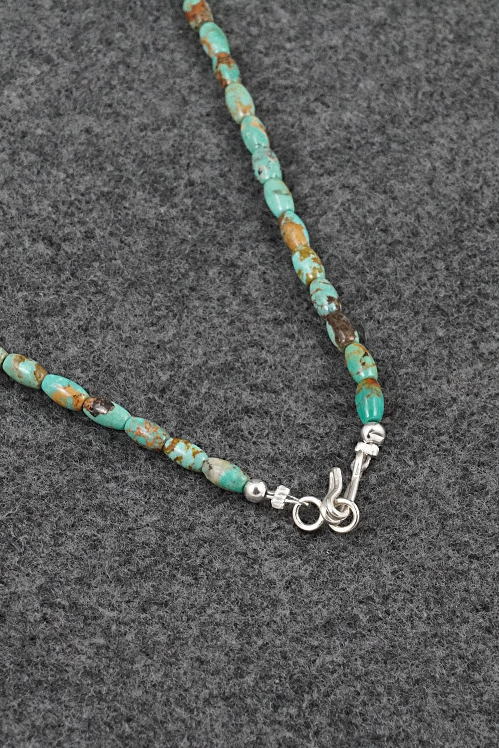 Turquoise & Sterling Silver Necklace 17" - Doreen Jake