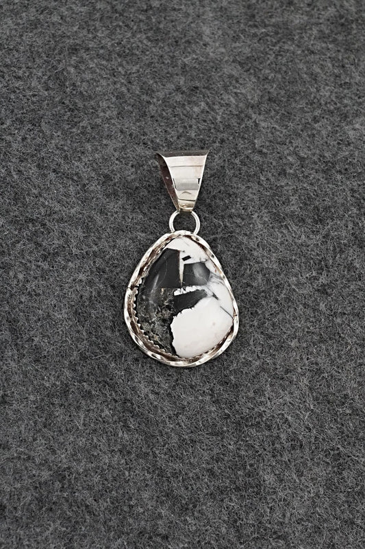 White Buffalo & Sterling Silver Pendant - Ernest Hawthorne