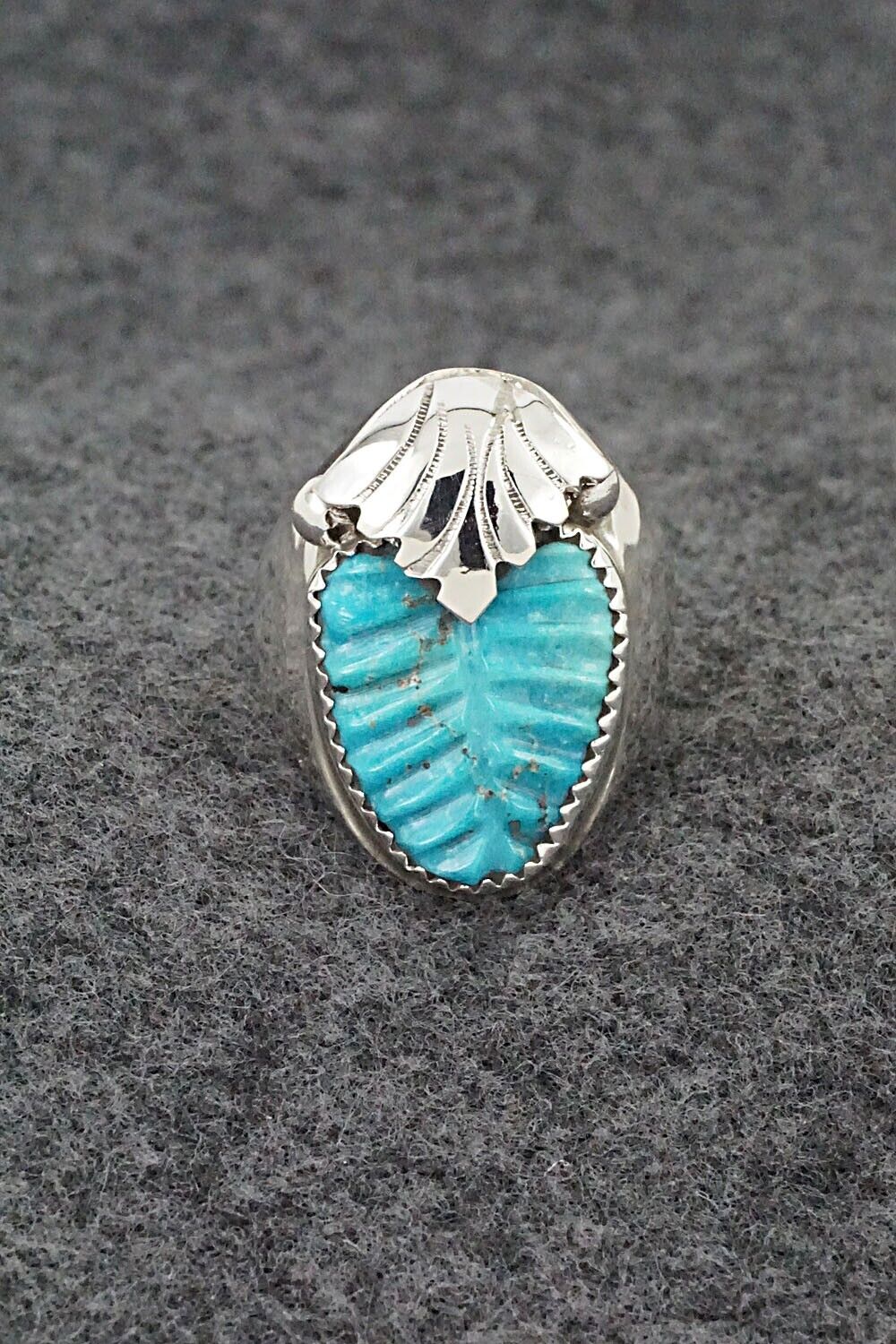 Turquoise & Sterling Silver Ring - Lyolita Tsattie - Size 8.5