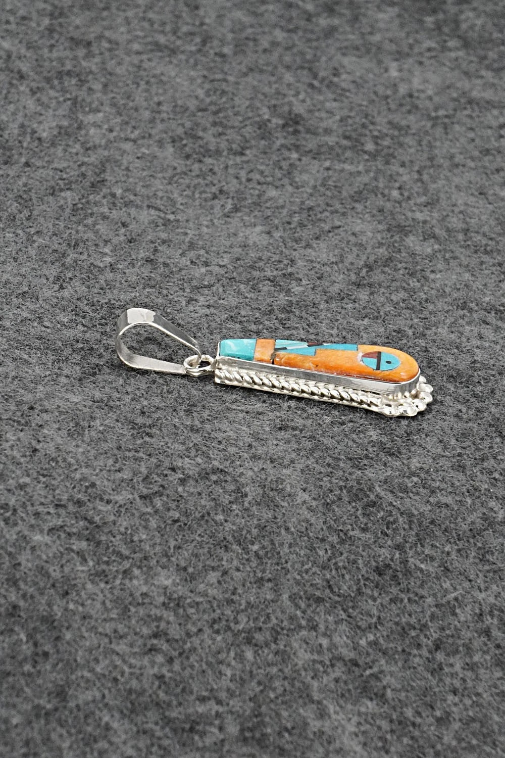 Multi Stone & Sterling Silver Pendant - Rayland Edaakie