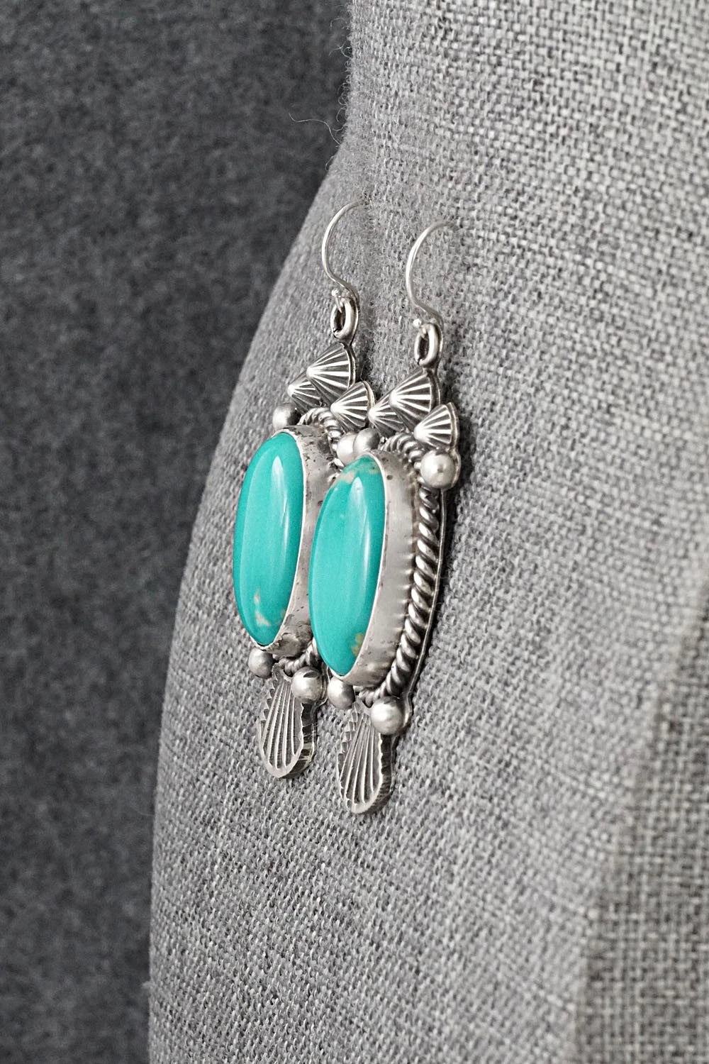 Turquoise & Sterling Silver Earrings - Michael Calladitto
