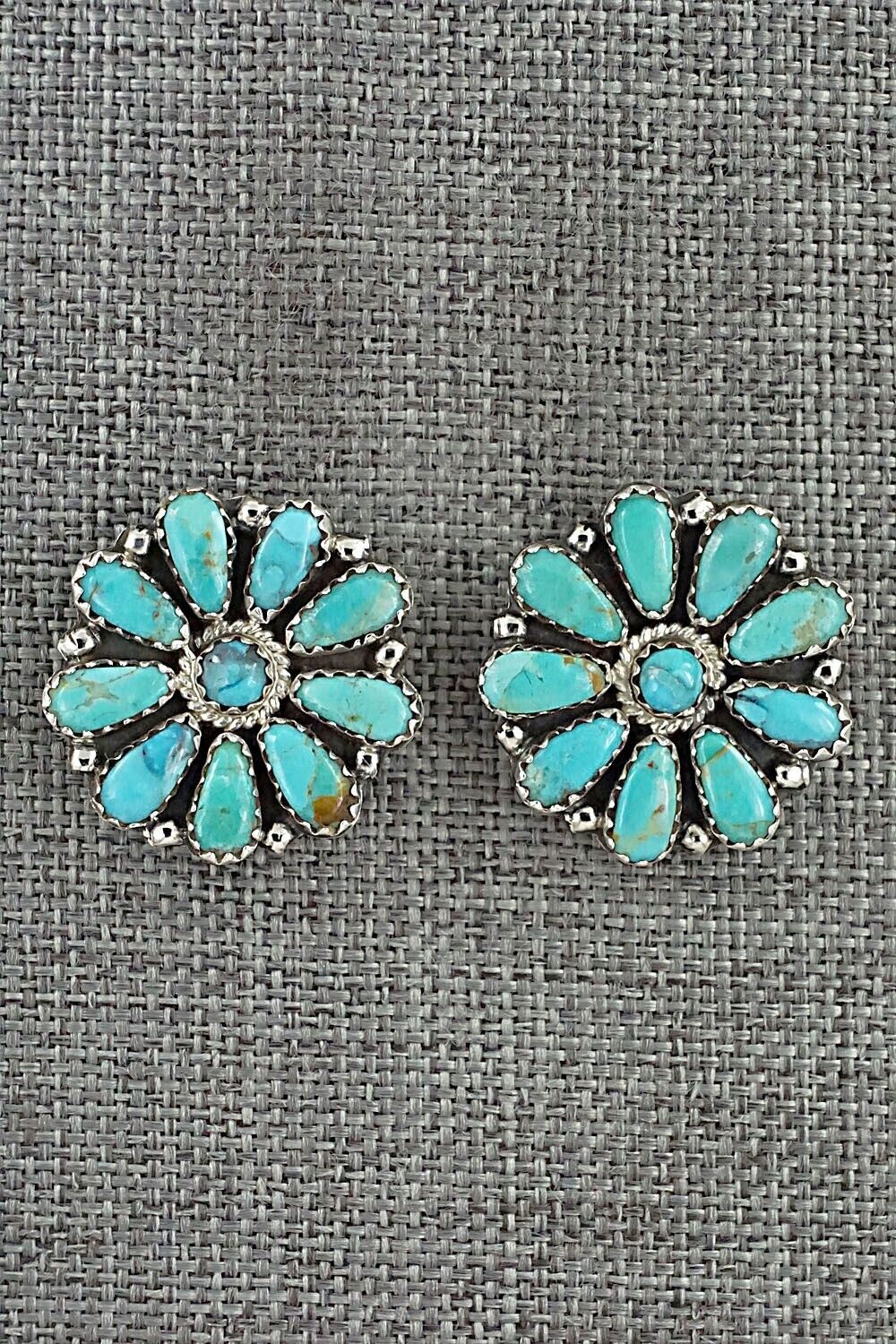 Turquoise and Sterling Silver Earrings - Zeita Begay