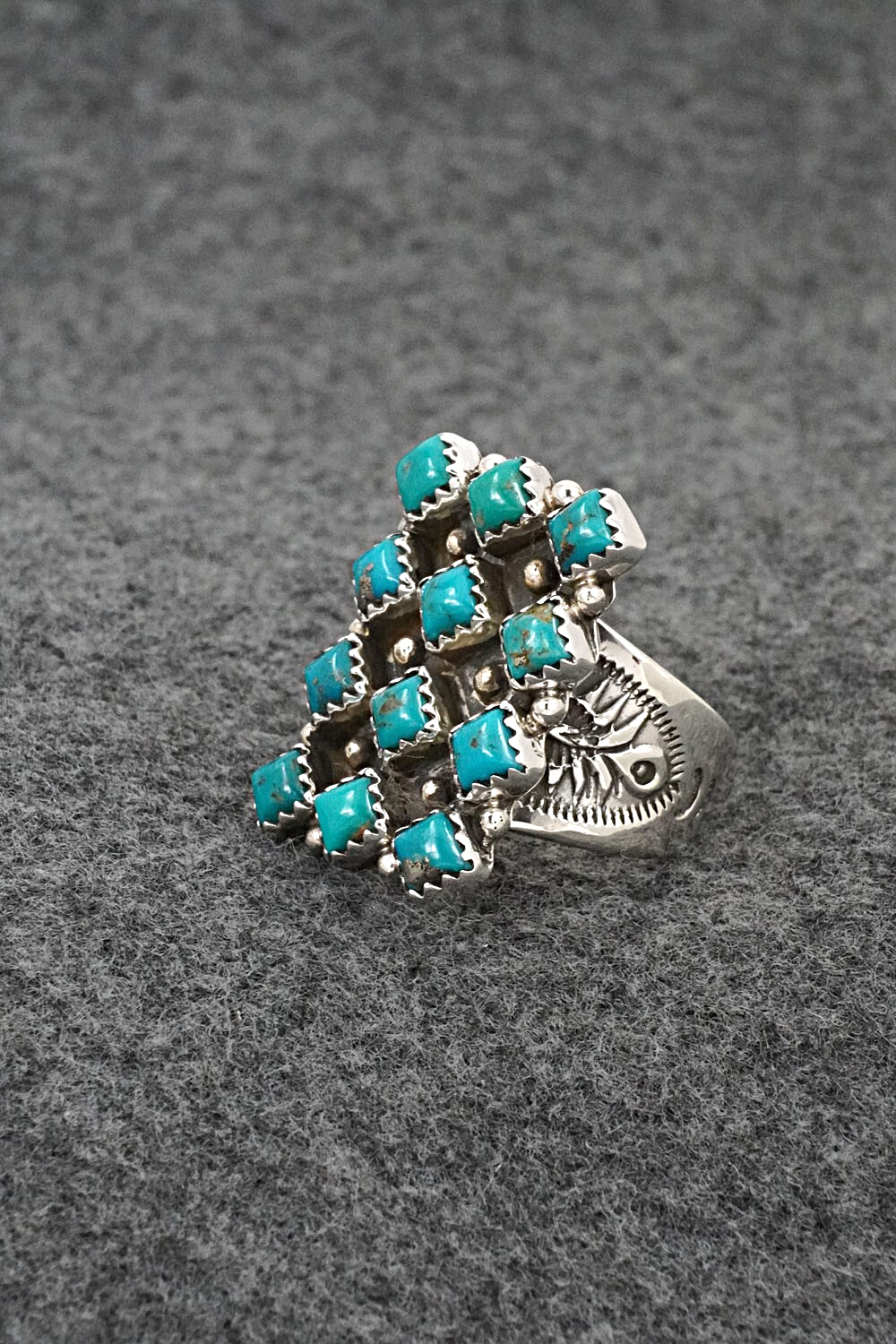 Turquoise & Sterling Silver Ring - Verley Betone - Size 7.5
