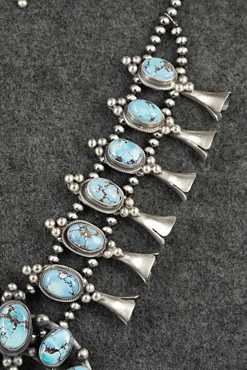 Turquoise & Sterling Silver Squash Blossom Set - Darrin Livingston