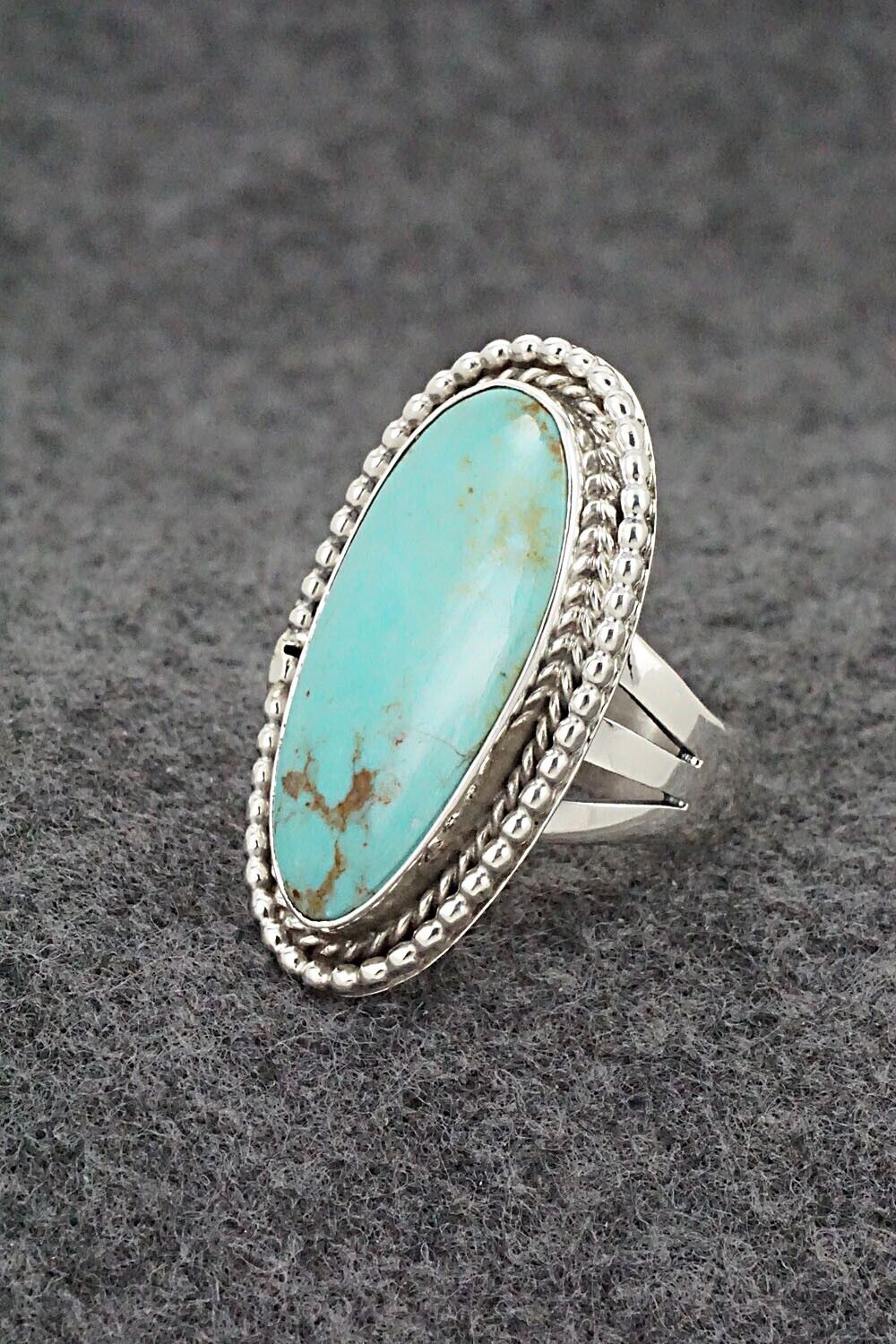 Turquoise & Sterling Silver Ring - Andrew Vandever - Size 7