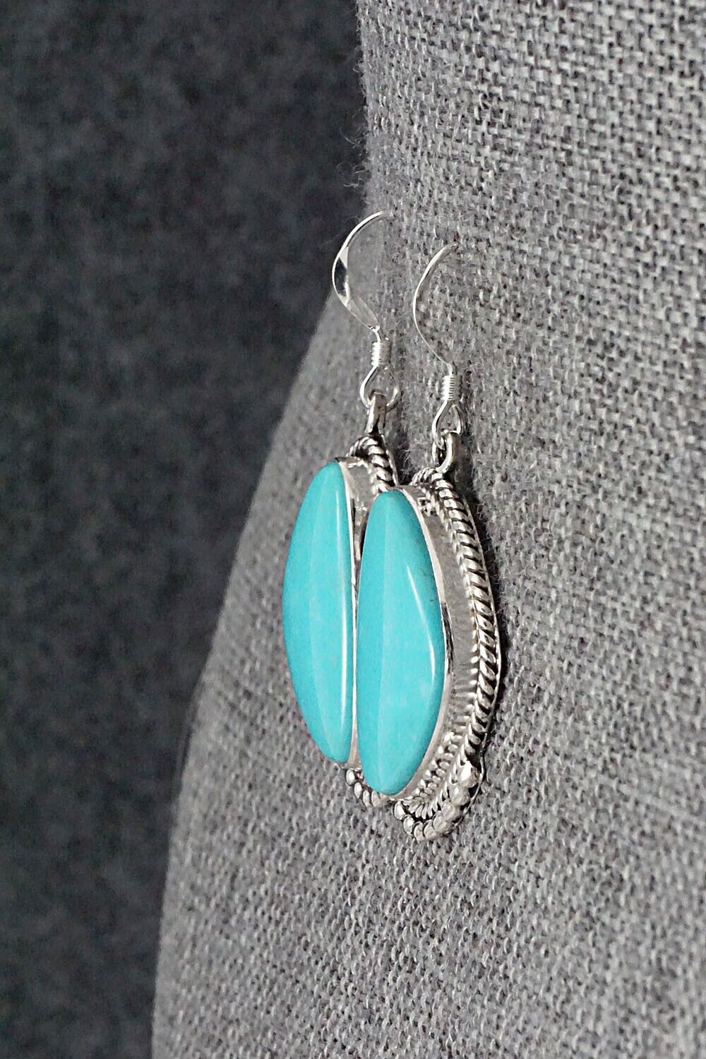 Turquoise & Sterling Silver Earrings - Verley Betone