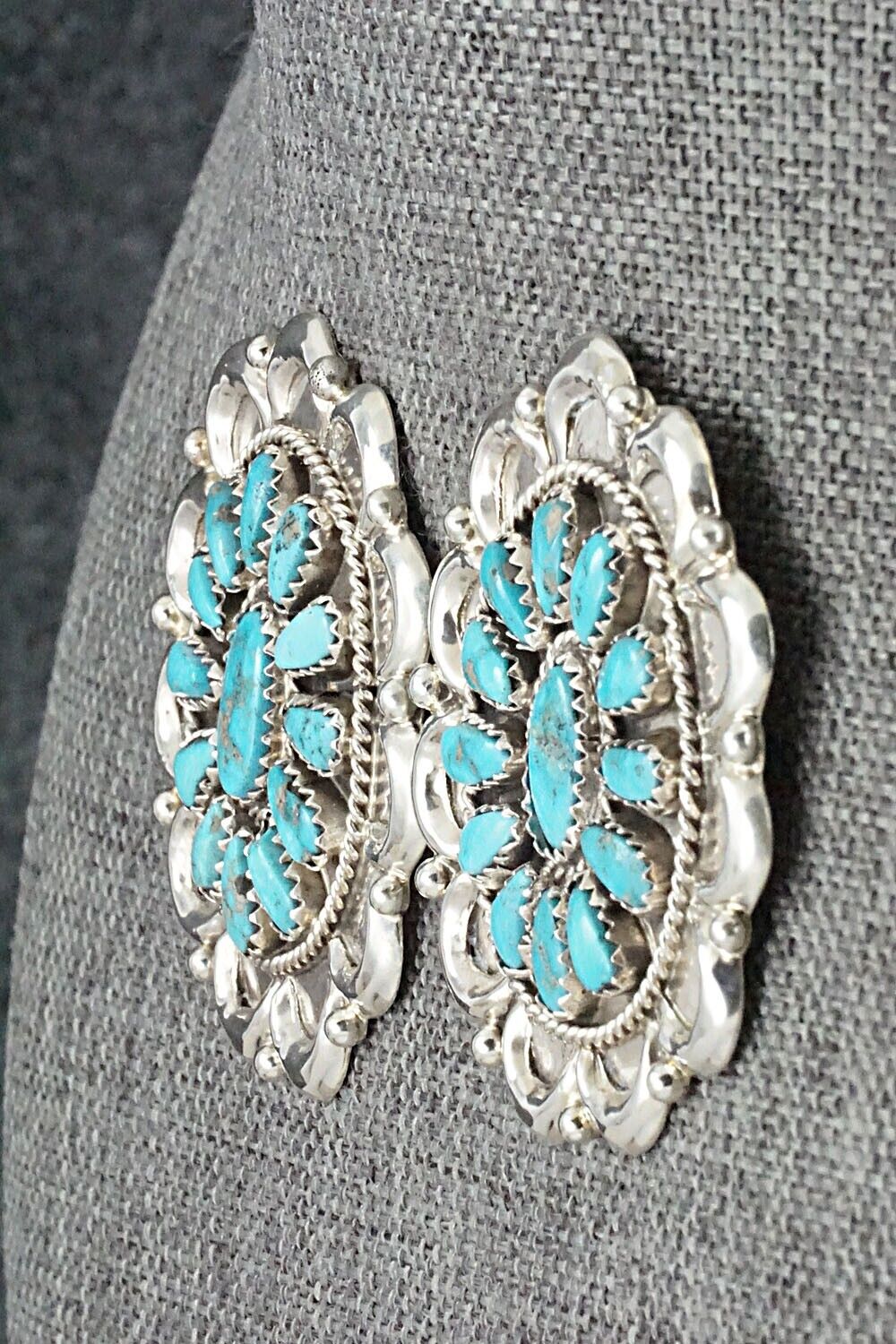 Turquoise & Sterling Silver Earrings - Justina Wilson