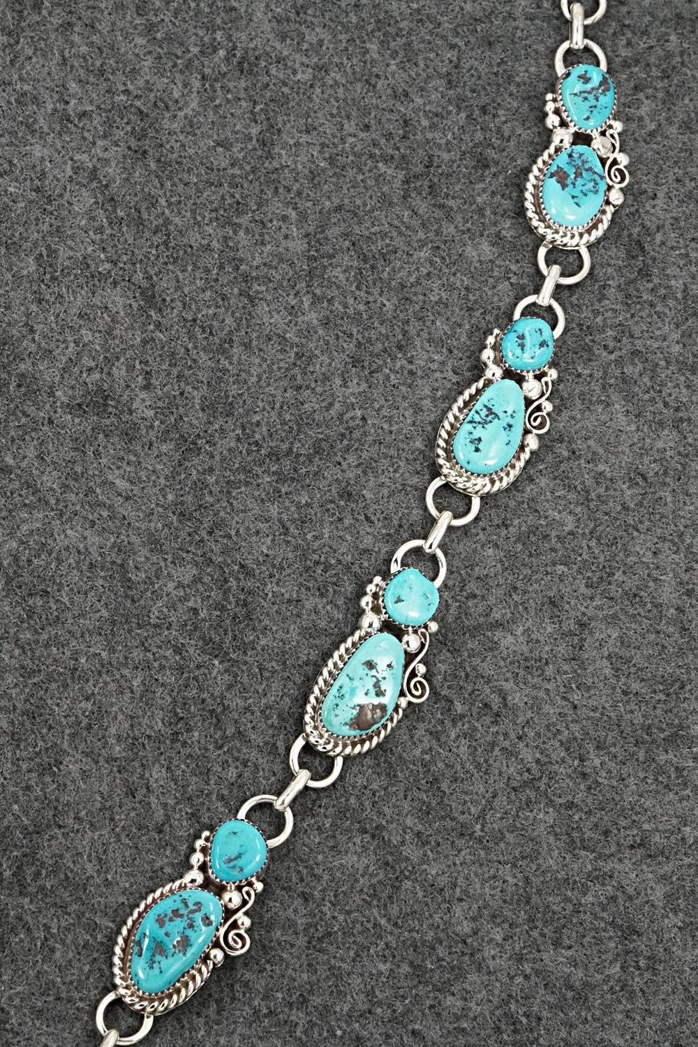 Turquoise & Sterling Silver Necklace and Earrings Set - Anthony Brown