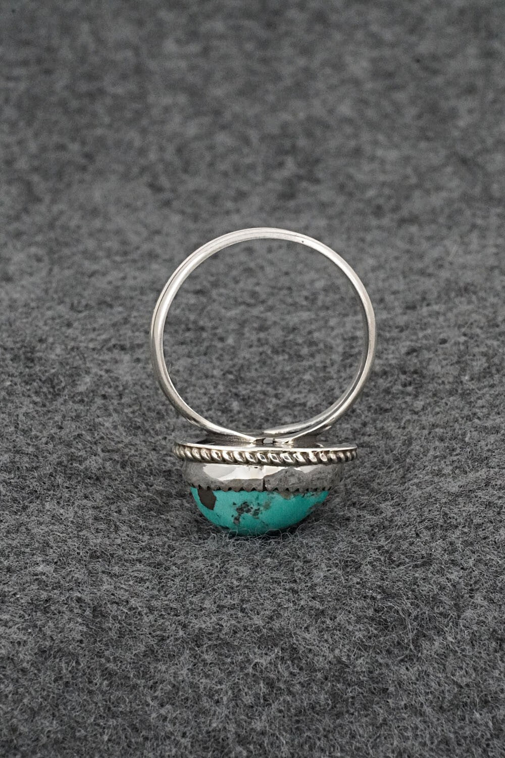 Turquoise & Sterling Silver Ring - Leslie Nez - Size 11
