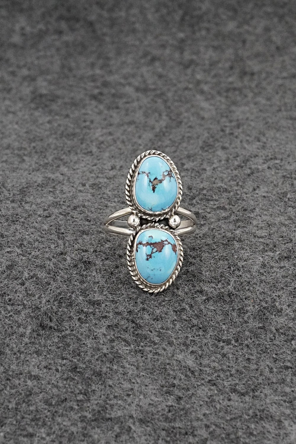 Turquoise & Sterling Silver Ring - Eugene Gruber - Size 8