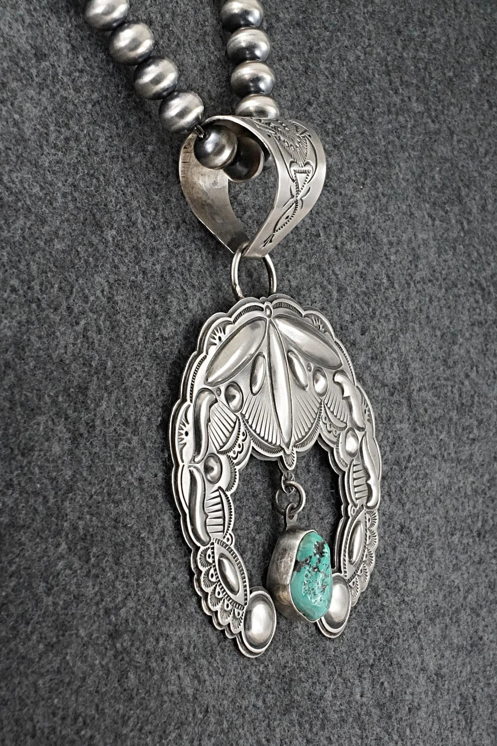 Turquoise & Sterling Silver Necklace - Roland Dixson