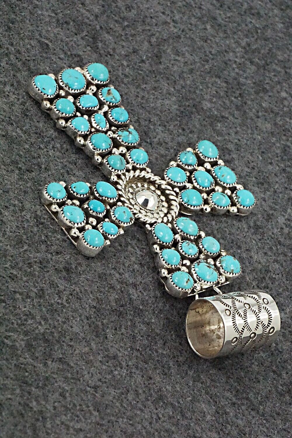 Turquoise and Sterling Silver Pendant - Marlene Haley