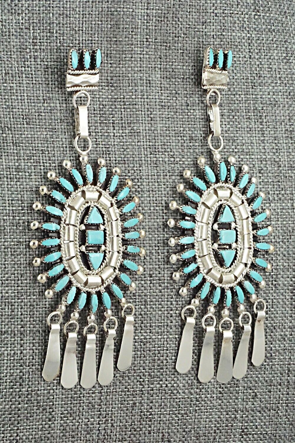 Turquoise & Sterling Silver Earrings - Evonne Hustito