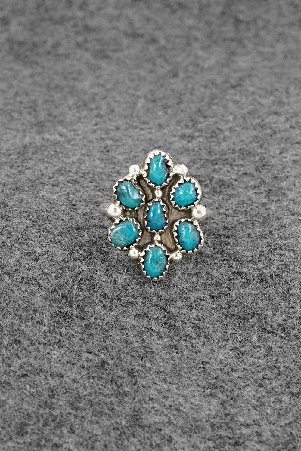 Turquoise & Sterling Silver Ring - Priscilla Reeder - Size 8.5