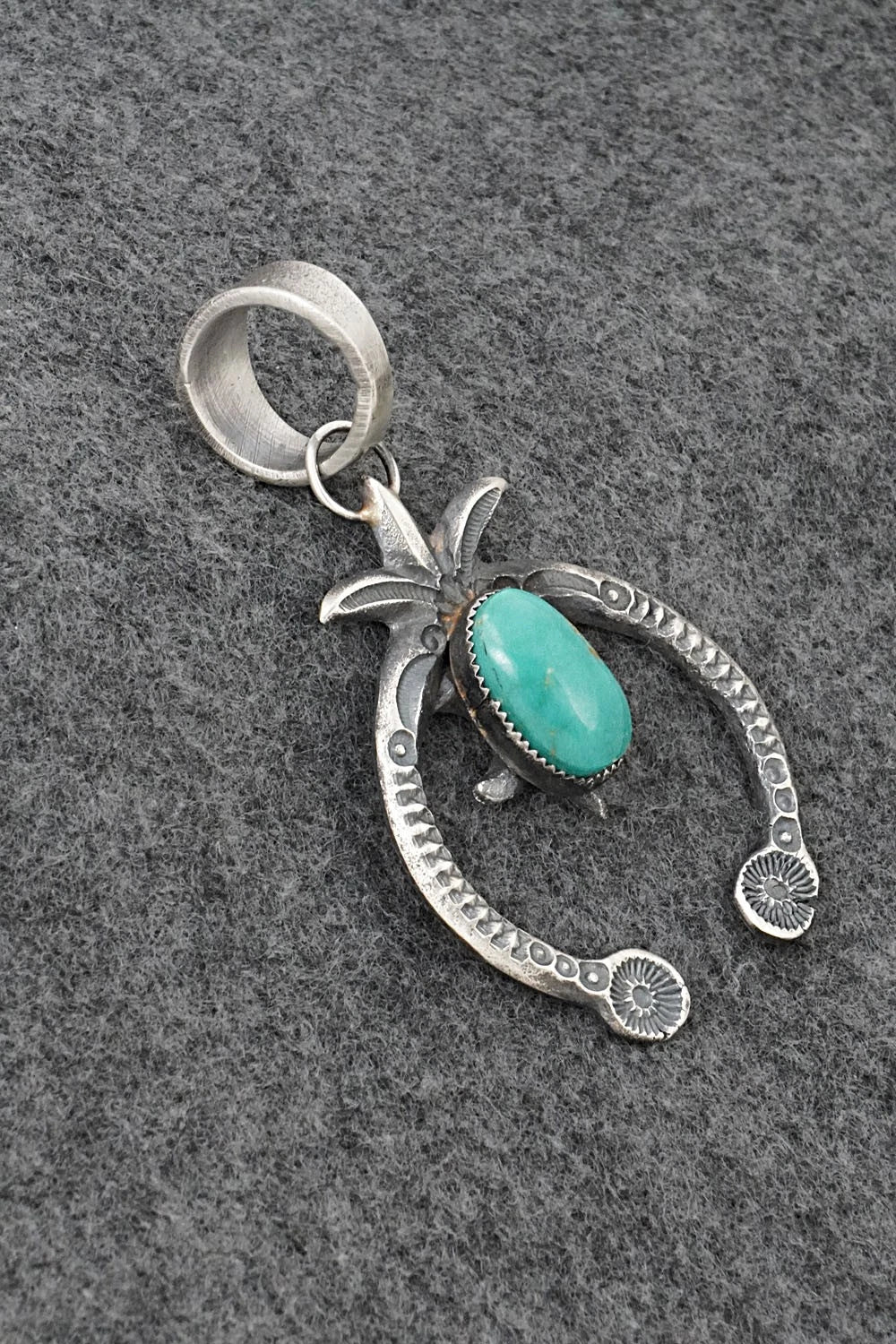 Turquoise & Sterling Silver Naja Pendant - Eva Billah