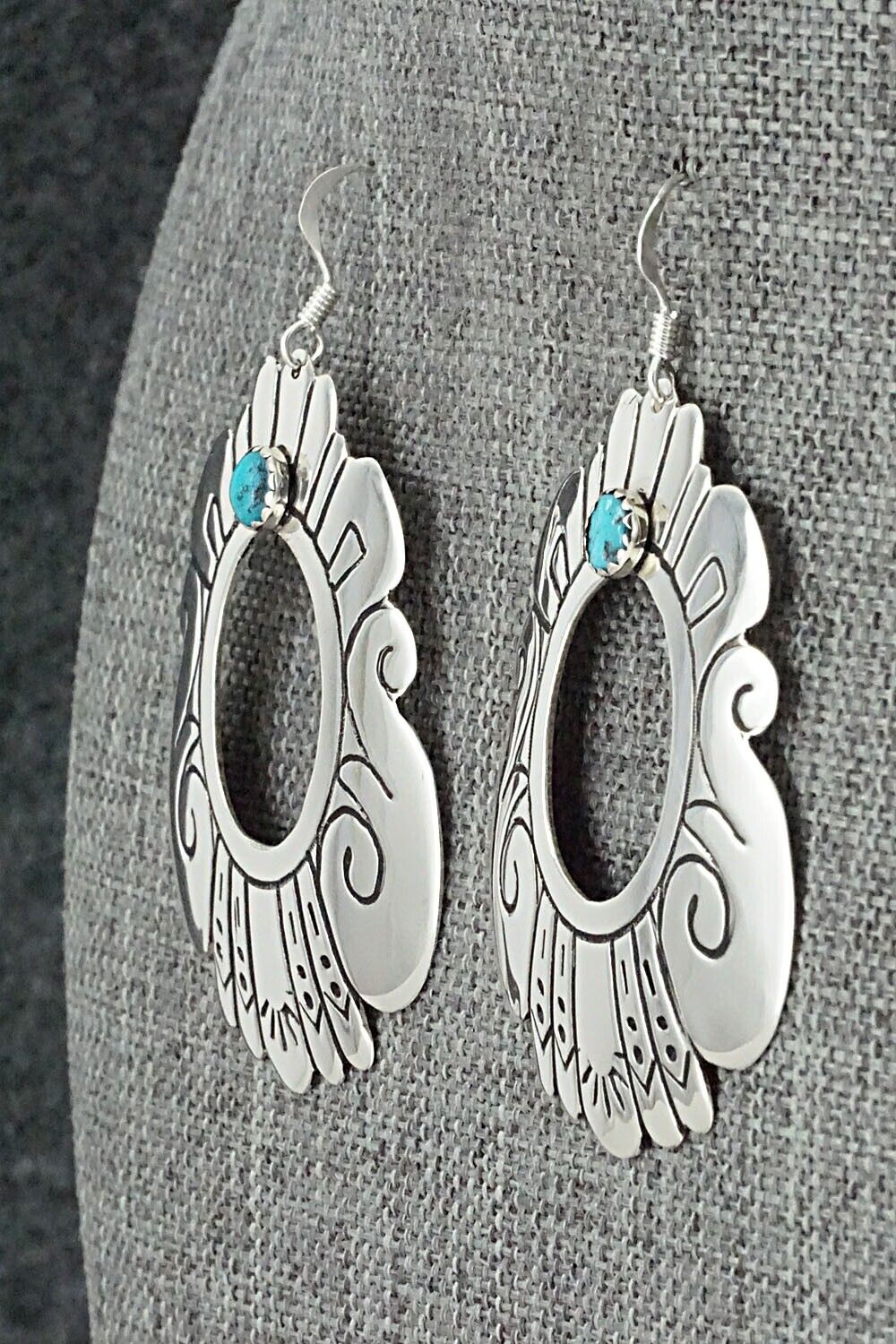 Turquoise & Sterling Silver Earrings - Rosita Singer