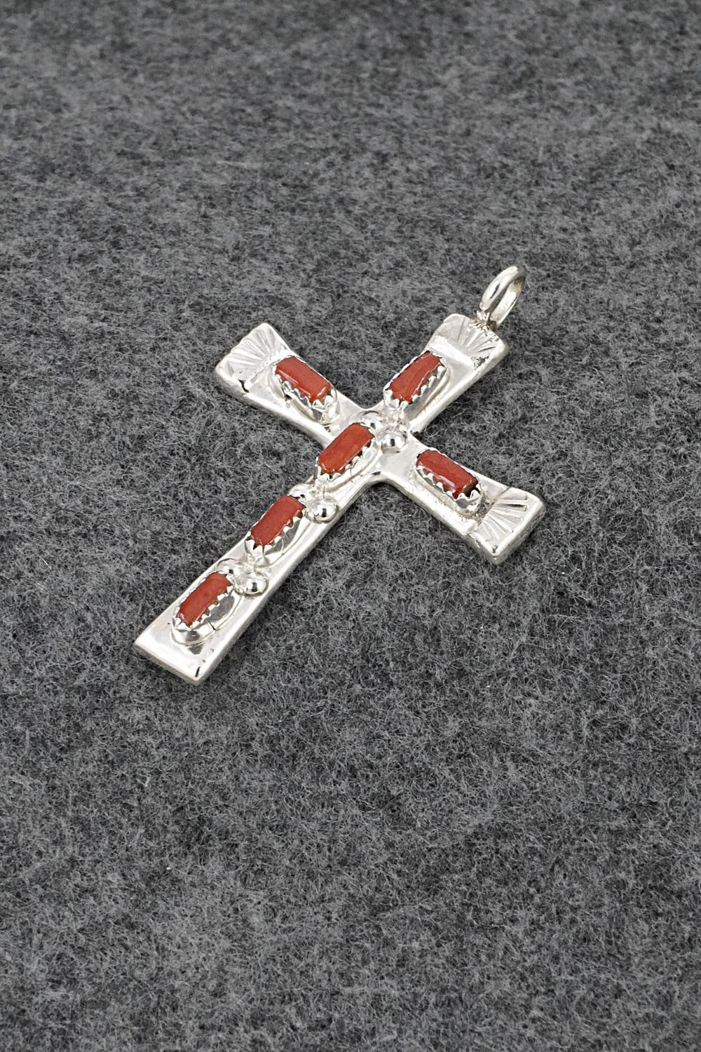 Coral & Sterling Silver Pendant - Verona Quam