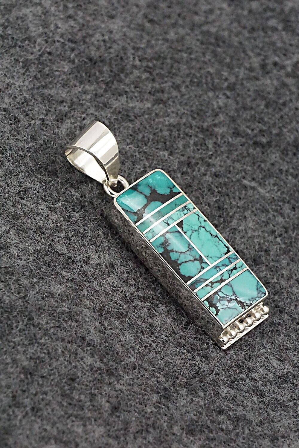 Turquoise & Sterling Silver Pendant - Curtis Manygoats