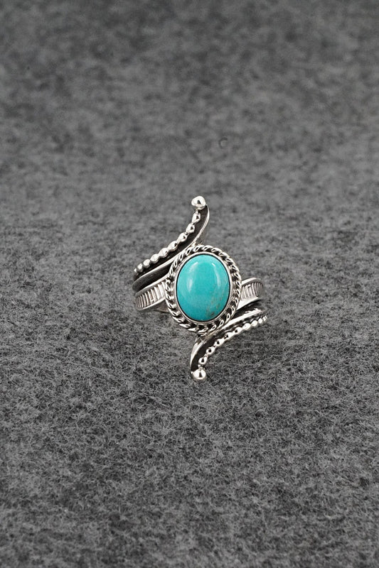 Turquoise & Sterling Silver Ring - Thomas Yazzie - Size 6