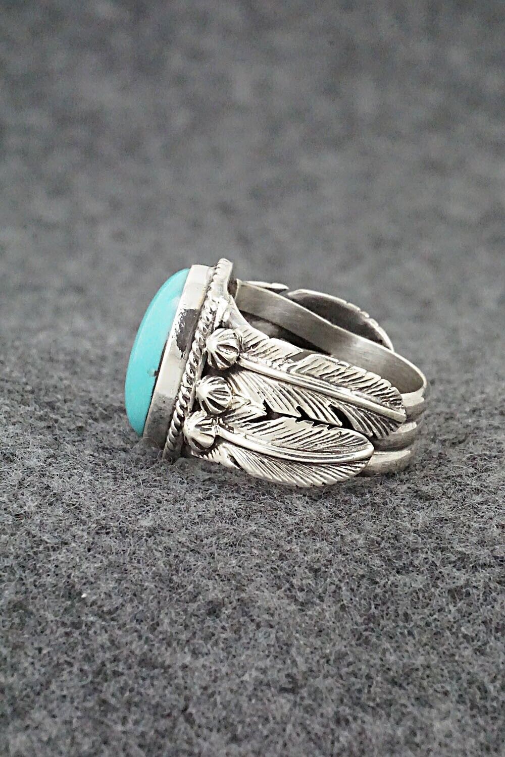 Turquoise & Sterling Silver Ring - Bobby Platero - Size 8