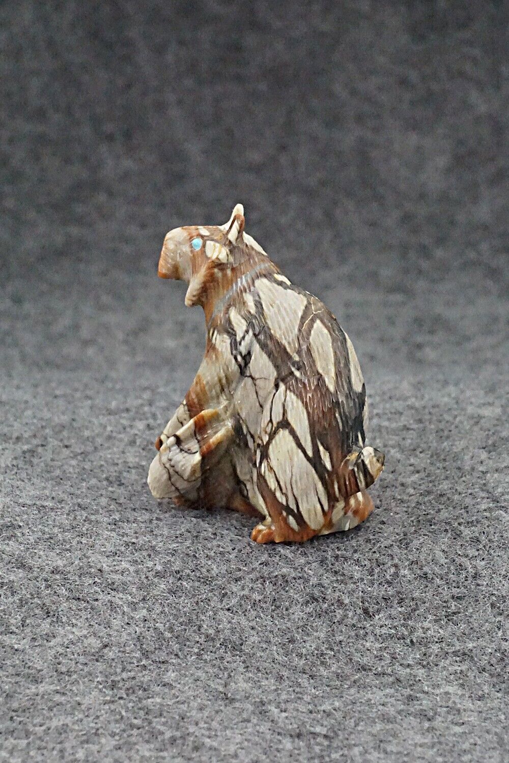 Bobcat and Rabbit Zuni Fetish Carving - Lance Cheama