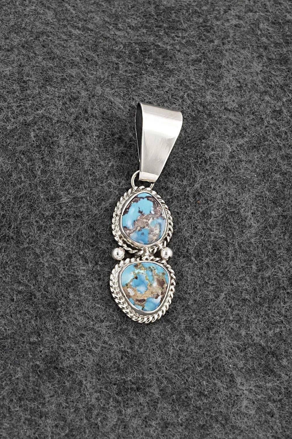 Turquoise & Sterling Silver Pendant - Eugene Gruber