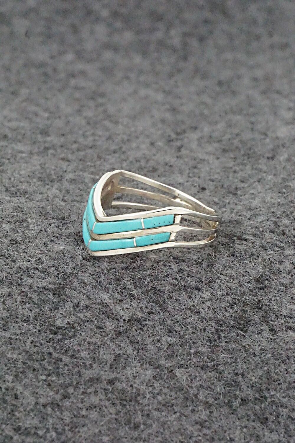 Turquoise & Sterling Silver Ring - Andrew Enrico - Size 8.25