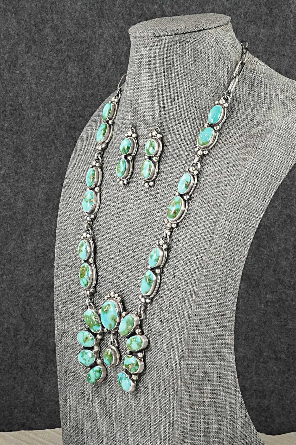 Turquoise & Sterling Silver Squash Blossom Set - Kathleen Livingston