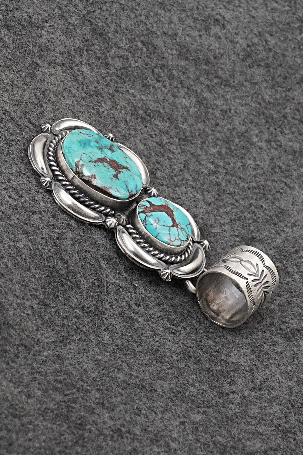 Turquoise & Sterling Silver Pendant - Raymond Delgarito