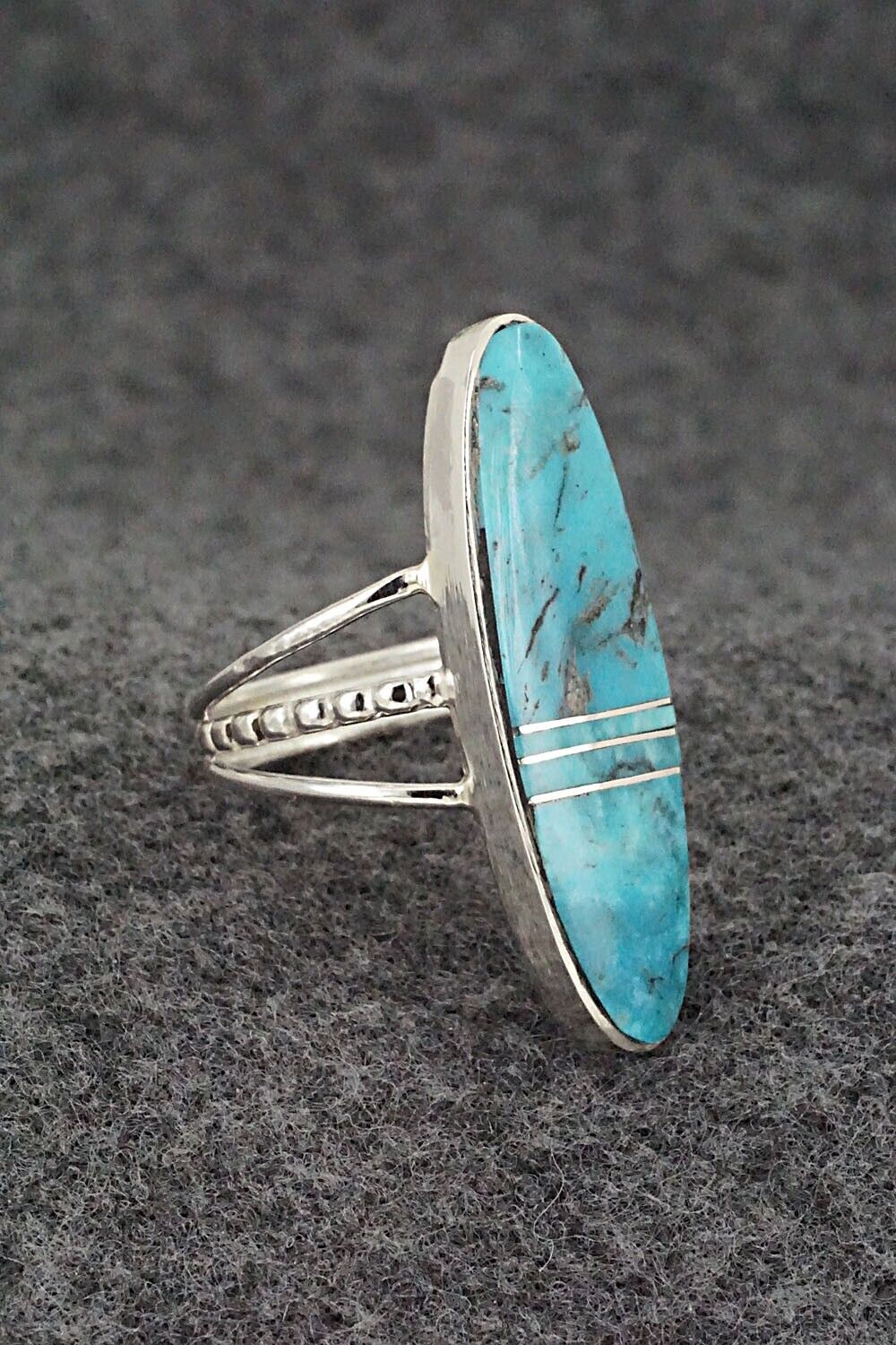 Turquoise & Sterling Silver Ring - Harold Smith - Size 8