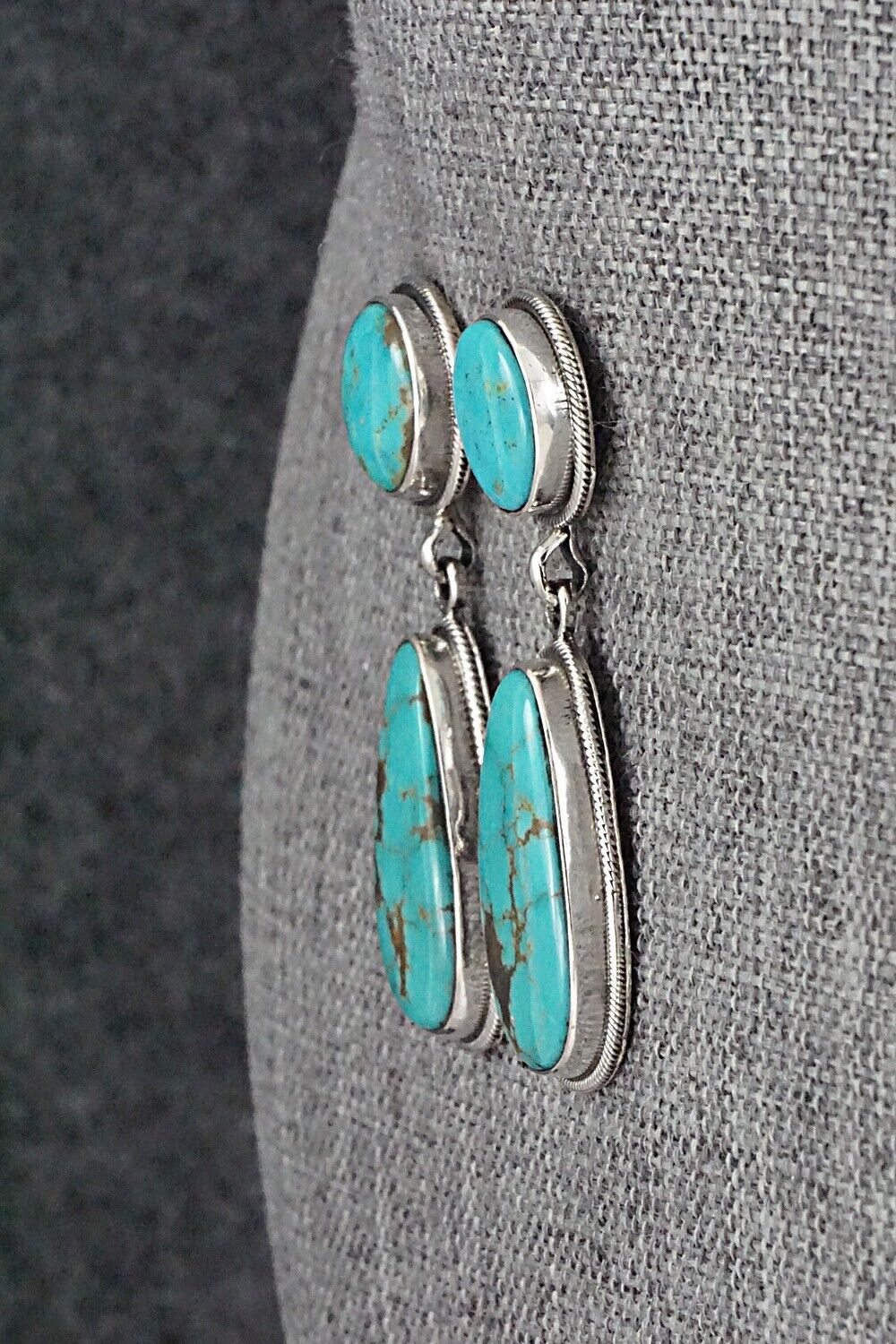 Turquoise & Sterling Silver Earrings - Mark Yazzie