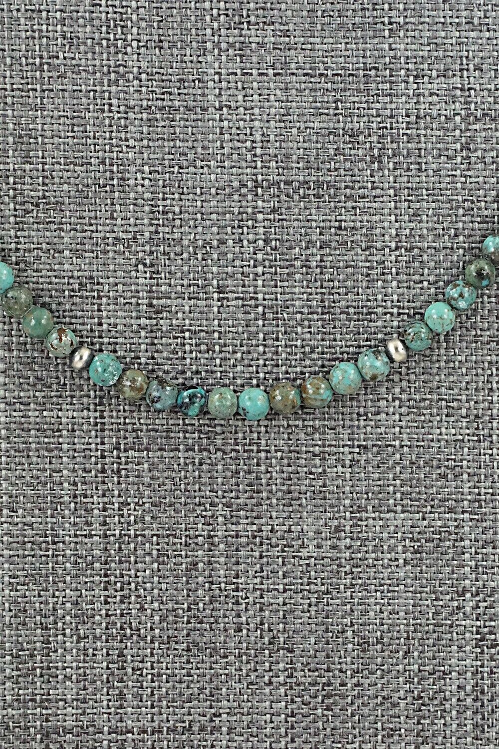 Turquoise & Sterling Silver Necklace 18" - Doreen Jake