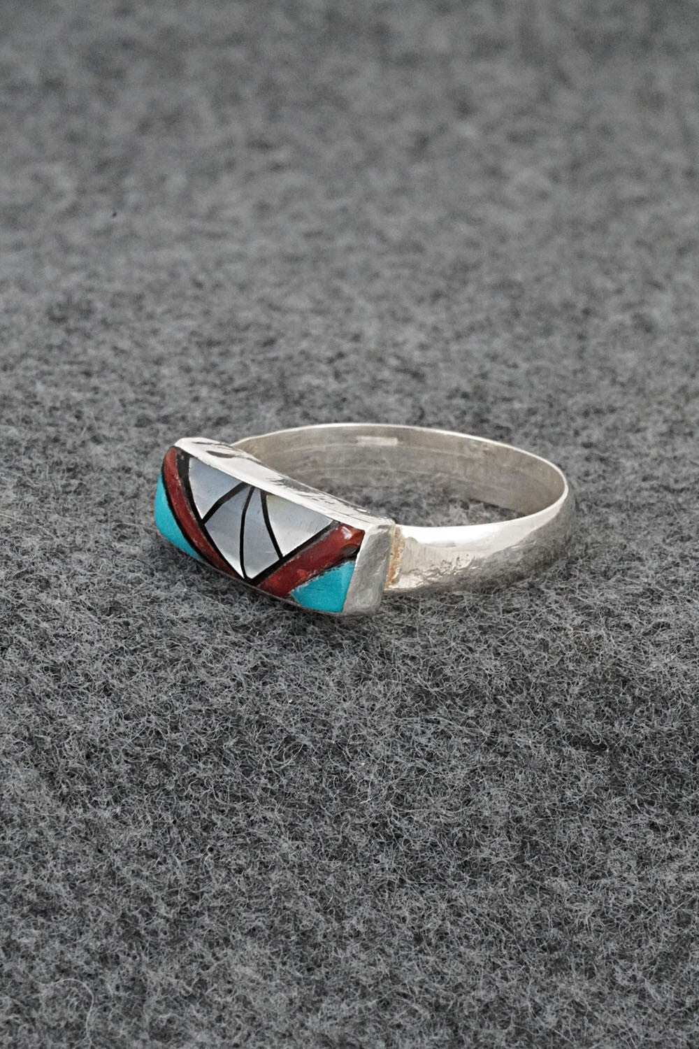 Multi-Stone & Sterling Silver Inlay Ring - Ola Eriacho - Size 11