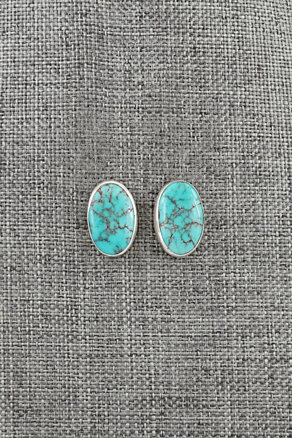 Turquoise & Sterling Silver Earrings - Eugene Gruber