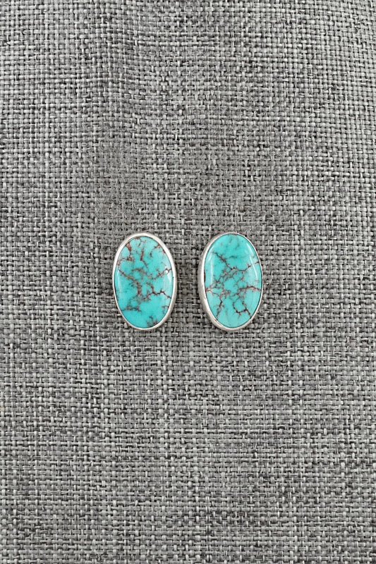 Turquoise & Sterling Silver Earrings - Eugene Gruber