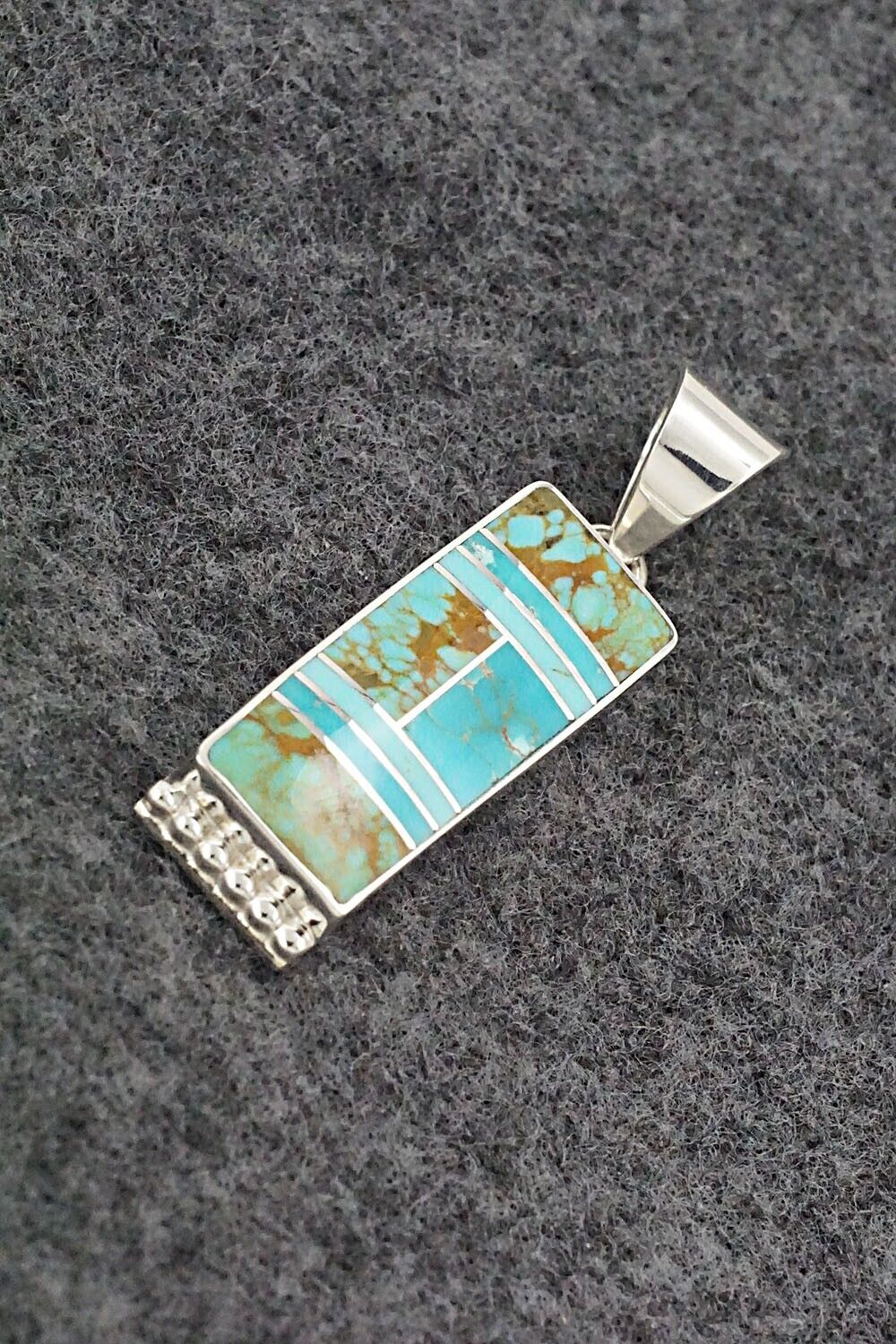 Turquoise & Sterling Silver Pendant - Curtis Manygoats