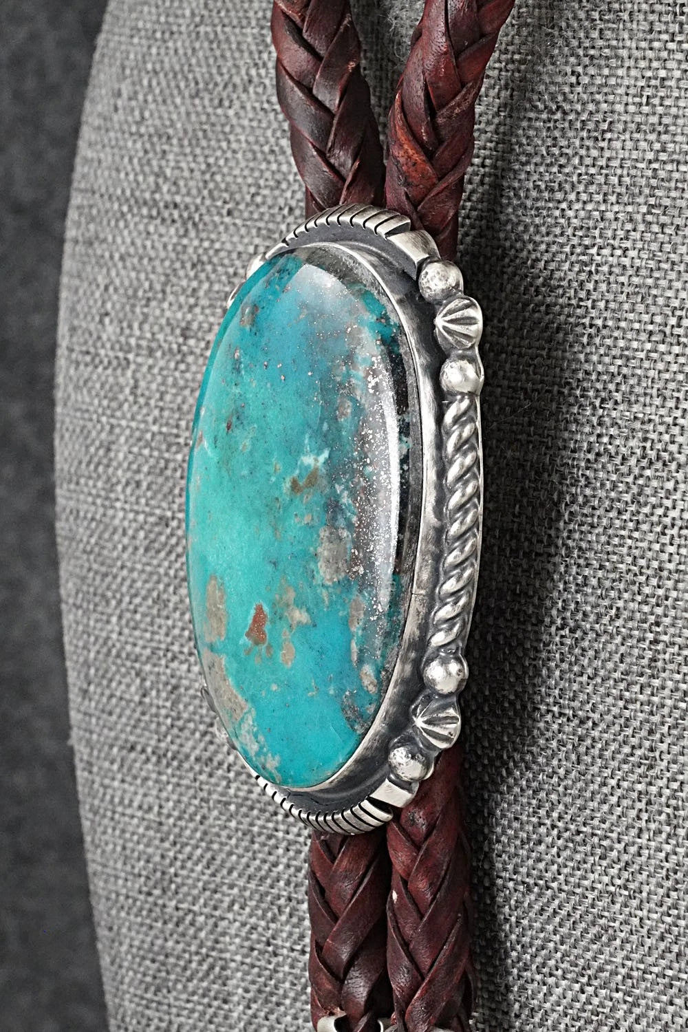 Turquoise & Sterling Silver Bolo Tie - Bob Becenti