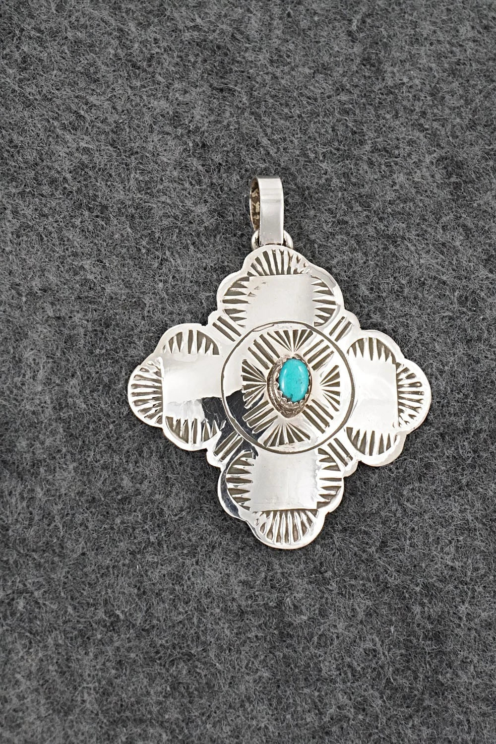 Turquoise & Sterling Silver Pendant - Bertha Begay