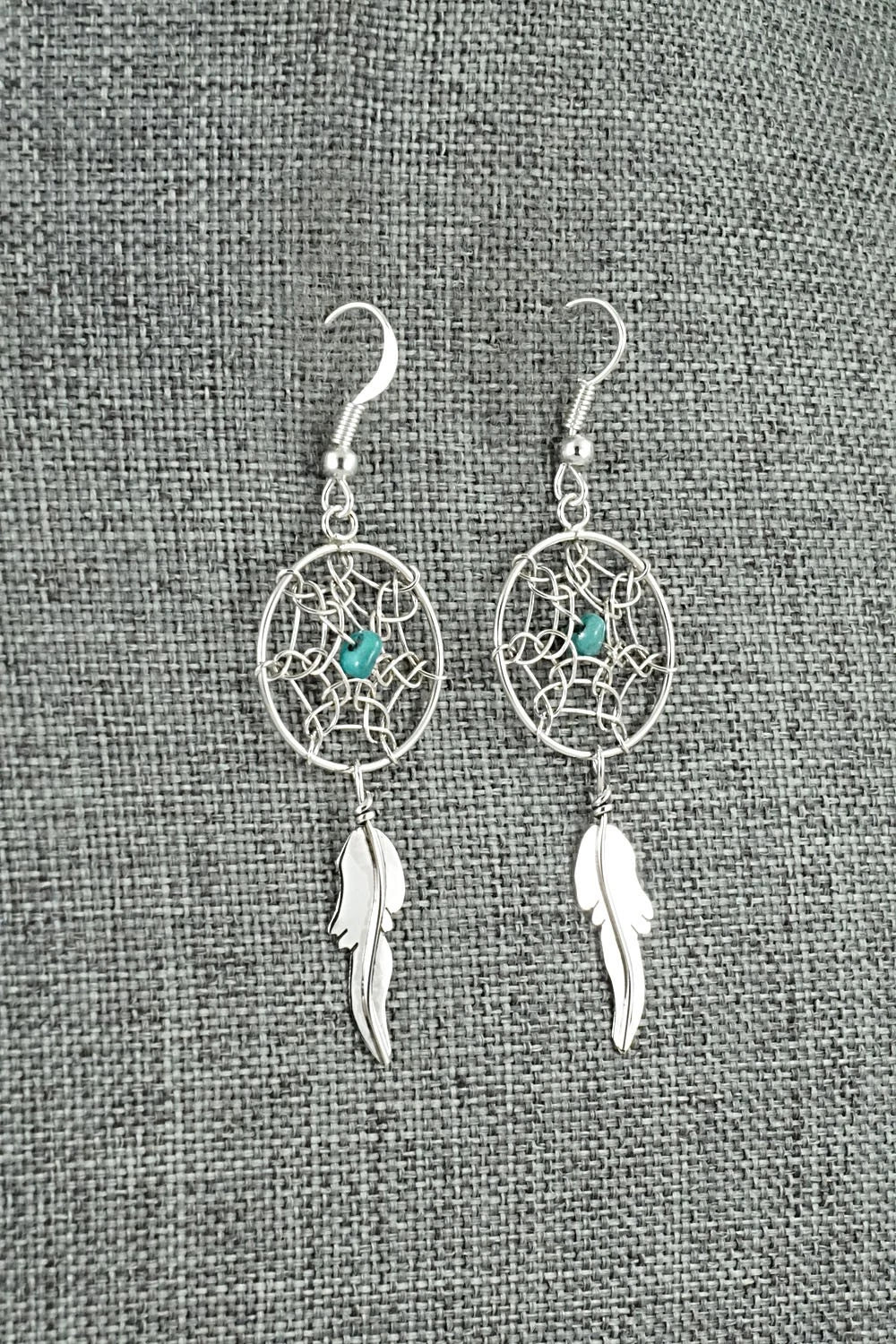 Turquoise & Sterling Silver Earrings - Lorenzo Arviso